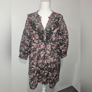 Sundance Catalog Women’s Andi Lace Floral Brown Boho Eyelet Midi Dress Size PS